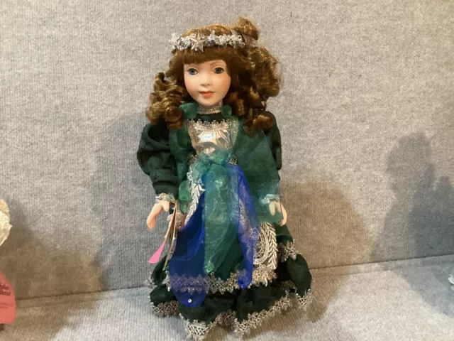 *Paradise Galleries Treasury Collection 14” Porcelain Doll on Stand