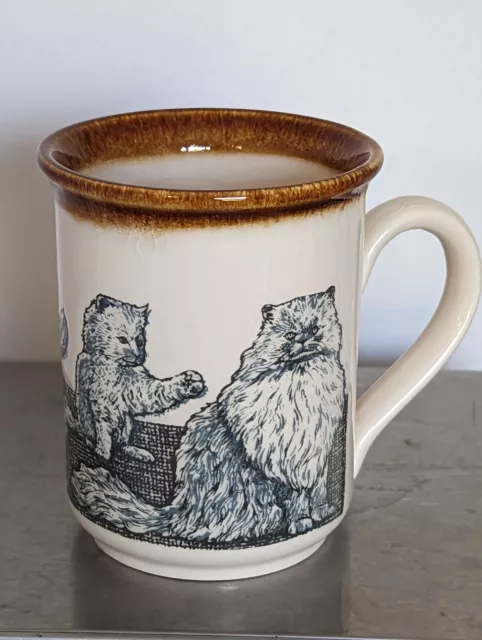 VTG Persian Cat Kitten Mug Biltons Made In England Stoneware Coffee Coloroll