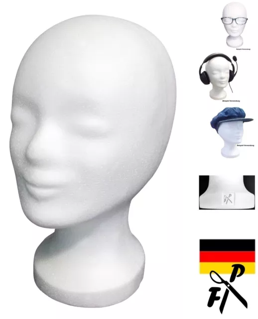 ♥ FP Styroporkopf ML weiß Perückenkopf - Dekokopf - Deutsche TOP Markenqualität