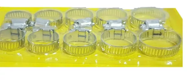 10 Stck. Verschiedene Schlauchklemmen Set - Jubiläum Clips für Rohre, Metall, 18 mm-27 mm Bereich