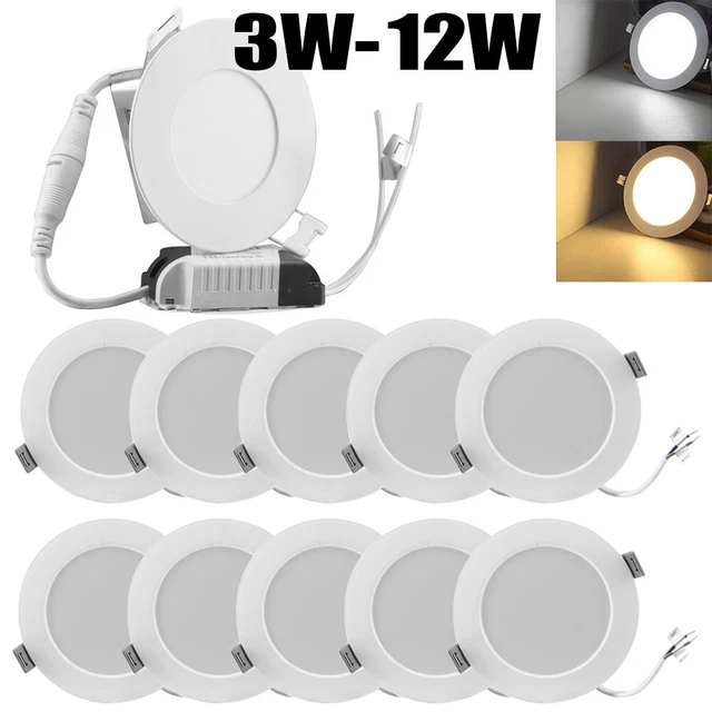 LED PANEL EINBAUSTRAHLER Einbau Leuchte Rund Deckenleuchte Spot Flach ...