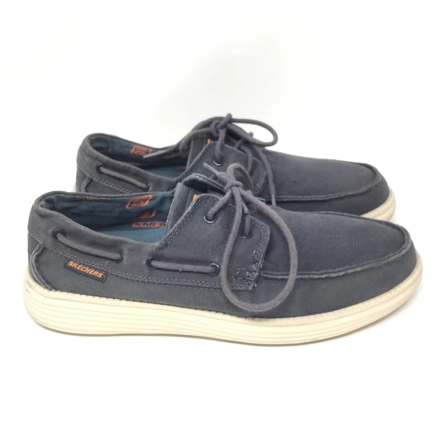 Comprimido boleto Enfermedad infecciosa SKECHERS RELAXED FIT Status Melec Casual Boat Shoe Mens Size 8.5 64644 Blue  $39.00 - PicClick