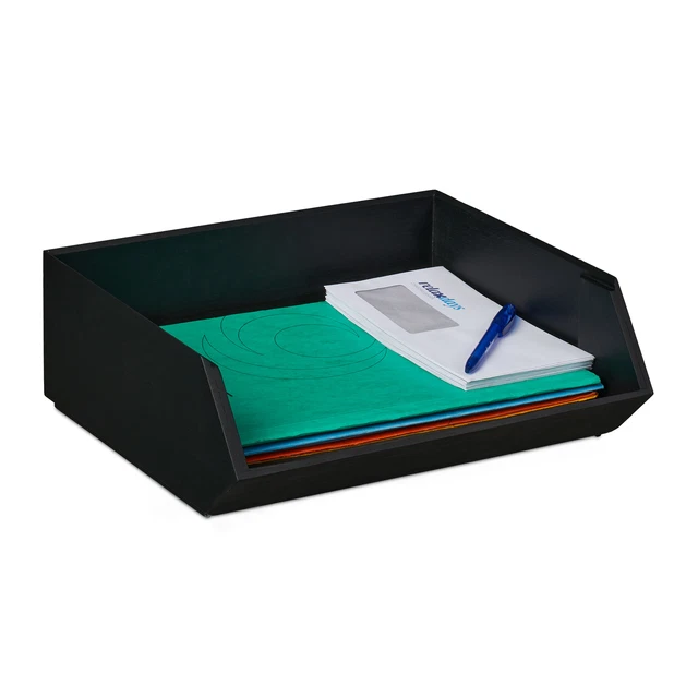 Schreibtischorganizer stapelbar, Ablagebox Bambus, Büro-Organizer, Schubladenbox