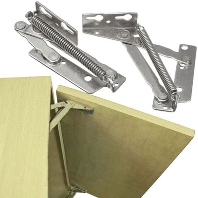 2X 84mm*21mm High Quality Silver Sprung Hinges Lift Up Stay Support  Bed