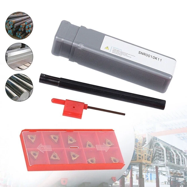 Effective CNC Lathe Internal Threading Tool Holder + 10 Carbide Inserts A60