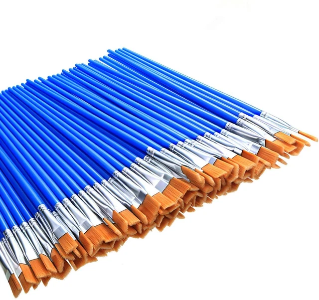 100 pezzi piccoli pennelli piatti Pennelli artistici Pennello piatto per