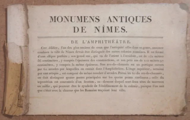 Denkmale Antiklook Nimes Graves A L'Radierung Von Gaston Bonafoux 1824 Eo 2