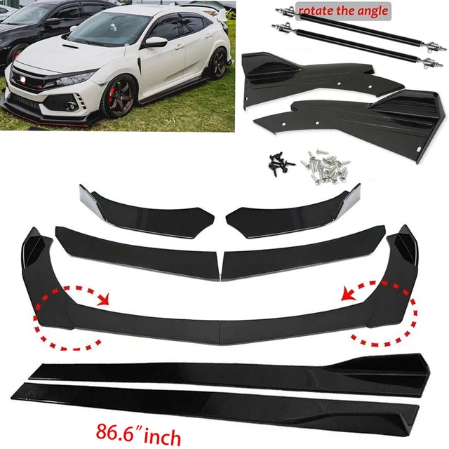 FOR HONDA CIVIC Front Bumper Spoiler Body Kit / Side Skirt /Rear Lip/Strut Rods 69.99 PicClick
