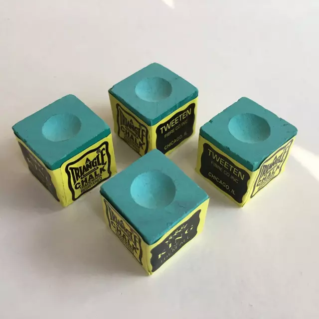 4 Pcs Green TRIANGLE Snooker Pool Chalk - FAST FREE P+P