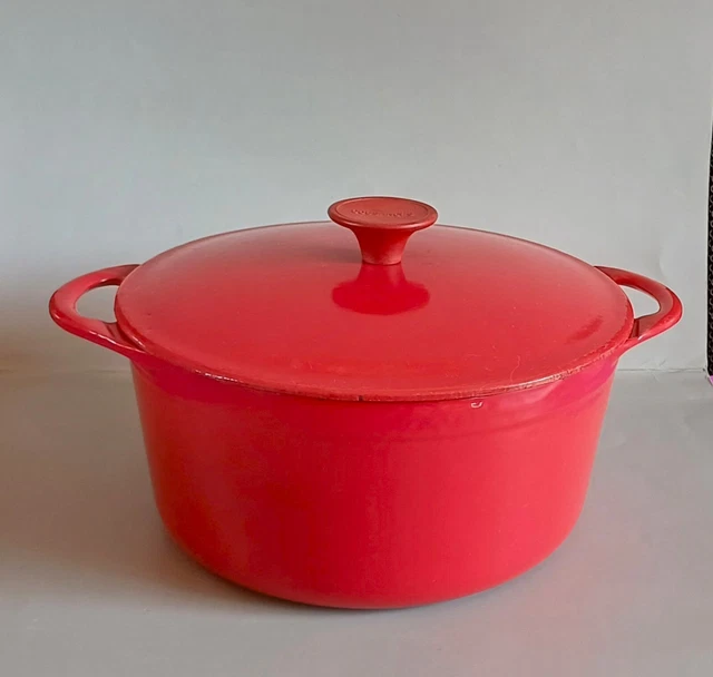 Cocotte Invicta Le Creuset Daubière Fonte Ronde N°20 Rouge - Occasion Bon état
