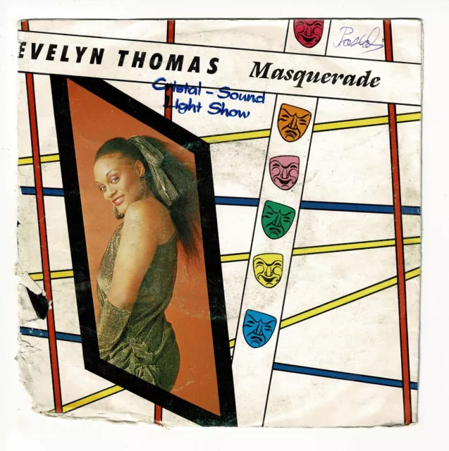 Evelyn THOMAS Vinyle 45 tours SP 7" MASQUERADE - NUNK Records 107 RARE punki64