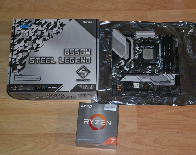 PLACA BASE AMD Ryzen 7 5800X3D -30 CO + Asrock B550M Steel Legend
