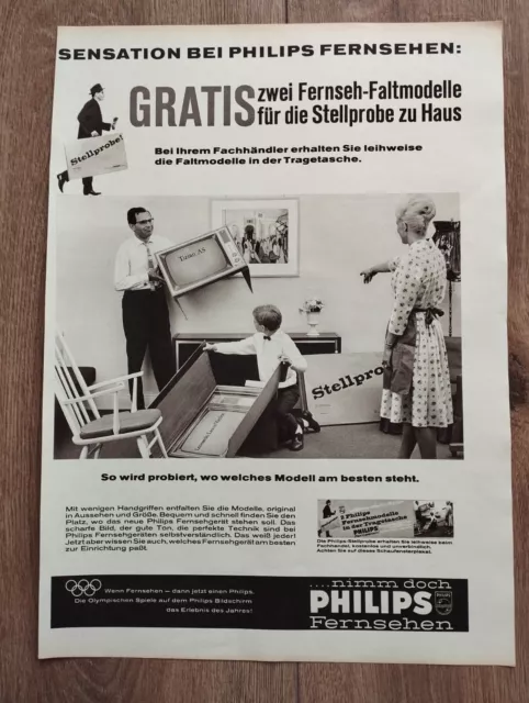 ORIG REKLAME WERBUNG  1964  PHILIPS  Fersehen