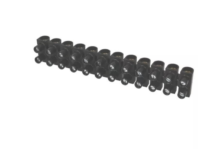 Barrette de connexion "domino" 12 entrées 16mm² noire