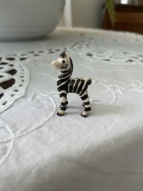 HTF Retired Hagen Renaker Mini Zebra Baby Black And White SO CUTE!!