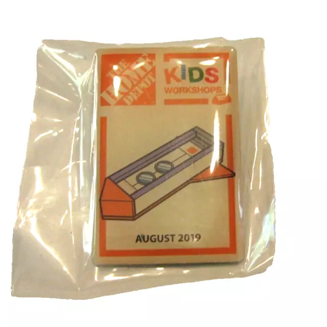 Home Depot Kids Workshop Lapel Pin Logo with Level August 2019 New in Bag