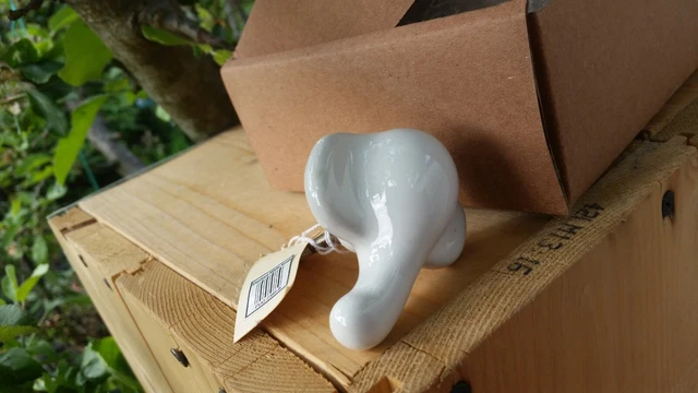Poignée éléphant vintage chic en céramique vintage armoire tiroir blanc minable