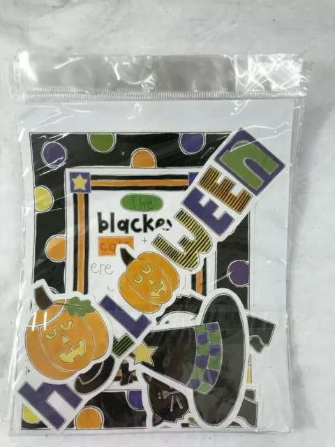 NEW 18 pc Halloween themed paper frames scrapbook craft