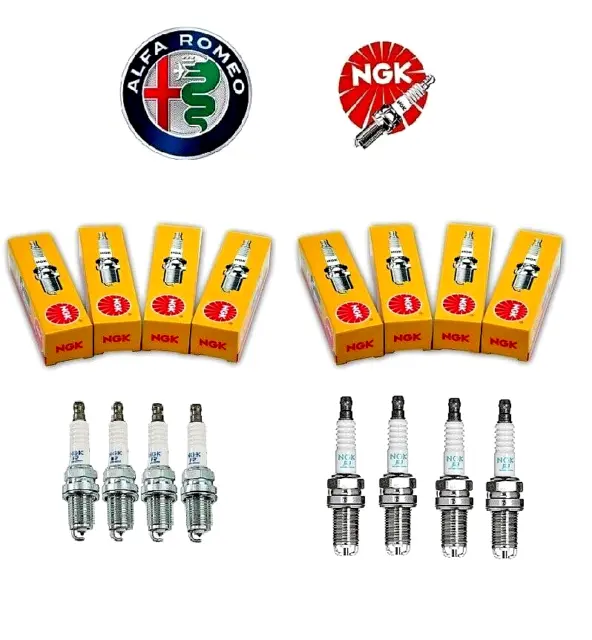 Kit 8 Candele Originali Alfa Romeo 147 156 166 Gtv  145 146 Motori T. Spark 16V