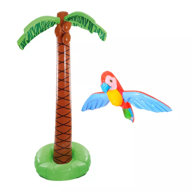 Inflatable Palm Tree Or Parrot Fancy Dress Party Accessory Hawaiian Decoration