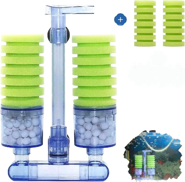 Aquarium Sponge Filter 55 Gal Betta Fry Shrimp Driven Fish Tank Filter Air Pump