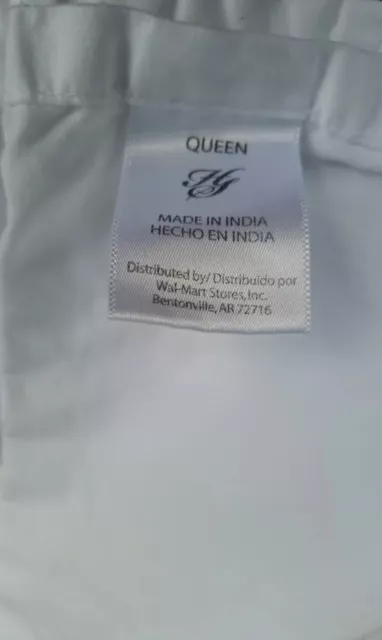 Hotel Style H.S. Queen  100% Cotton 100% Algodon Cotton White Set Of 4 EUC