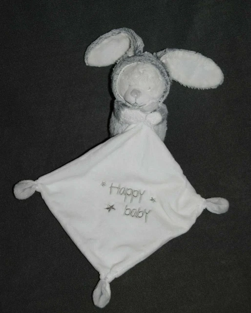 Doudou Ours Gris Lapin Mouchoir Blanc Happy Baby ORCHESTRA Prémaman Etat Neuf