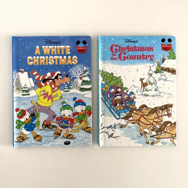 Lot of 2 Disney Mickey Mouse Christmas Books Vintage 80s
