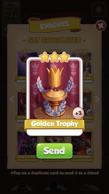 COIN MASTER CARD Golden Trophy Rare Card From The Knights Set 0.99 -  PicClick UK