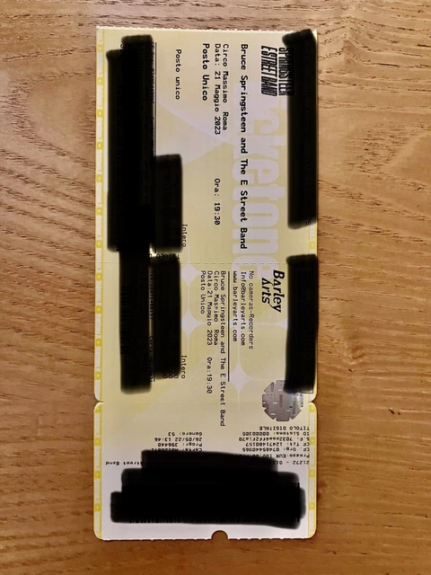 1 biglietto ticket concerto BRUCE SPRINGSTEEN ROMA 21 Maggio/May 2023