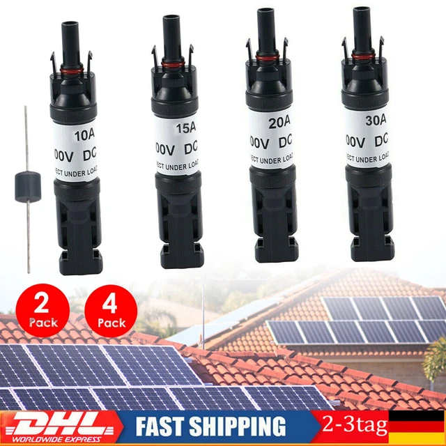 2X/4X Solar Panel Kabel Blocking Diode Wasserdicht Stecker Kompatibel Solarmodul