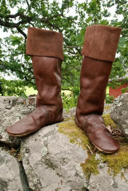BROWN RENAISSANCE FAIRE Peasant Medieval Costume Shoes Boots Mens $149. ...