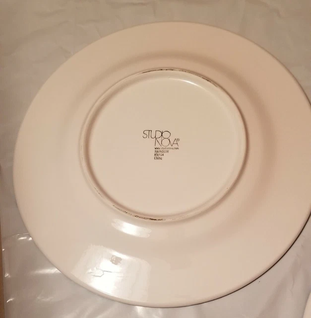 Set of 4 Studio Nova Rainbow 11 inch Dinner Plates kn104 New 3