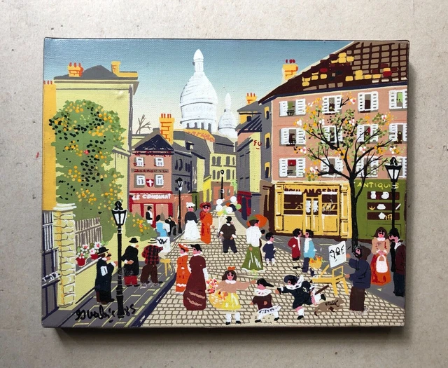 París, Montmartre, Pintura firmada y fechada en 1985, Acrílico sobre...