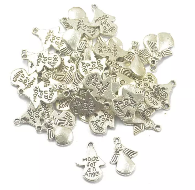 50 tibetische Silber-Engel-Charms-Anhänger für die DIY-Schmuckherstellung