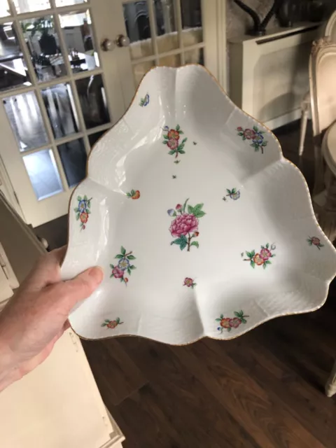 Herend Porcelain Eton Pattern Large Triangular Dish Stamps to base - handpainted