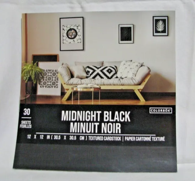 Almohadilla de papel cartulina texturizada Colorbok, 12x12, negro medianoche. A4
