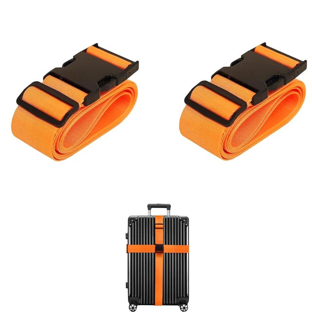 Pack 2 Correa De Equipaje, Correa Para Maleta Con Candado Tsa Y Etiquetas Ajustable Accesorios De Correas De Viajecolor Blanco Negro