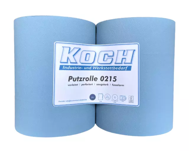 4x Putzrolle 2000 Blatt 33x36cm Werkstatt Putztuchrolle Werkstatt blau VERLEIMT 2