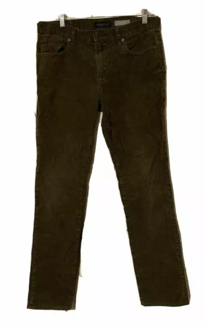 Aeropostale Mens Skinny Pants Size 32x32 Green Corduroy