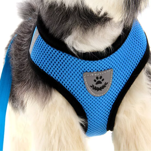 Quality Small Dog Cat Puppy Harness+Lead Pet Mesh Vest Reflective Adjustable~m' 3