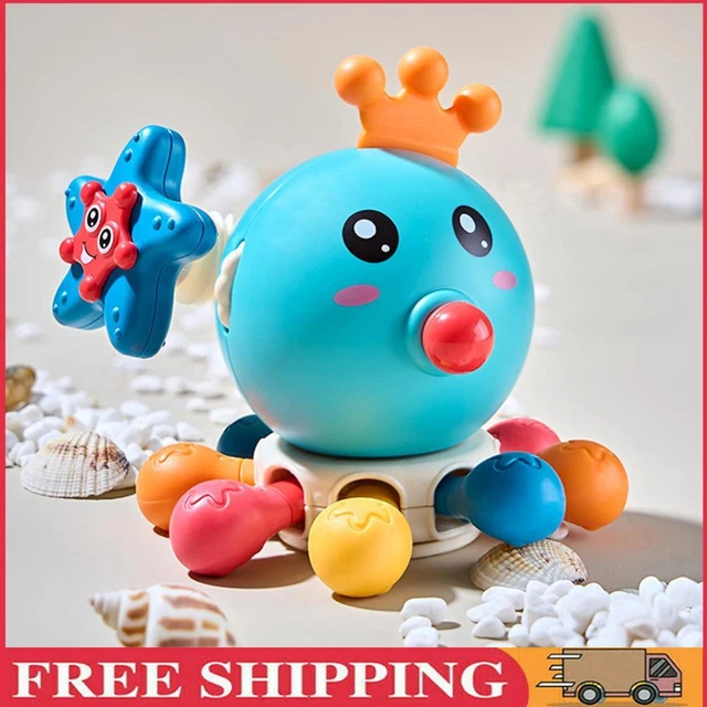 Octopus Baby Sound Toy Educational Toy for 0 1 2 3 Year Old Kids (Blue)