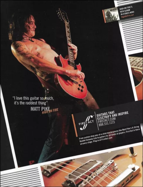 High on Fire Matt Pike Custom First Act Lola 9-string guitar advertisement print