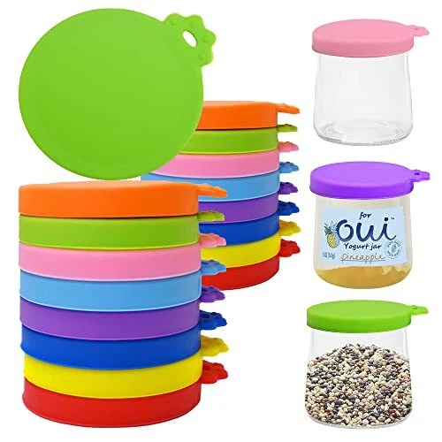 for Oui Yogurt Jar Lids - 8 pack Silicone for Oui Lids Yoplait Yogurt Contain...