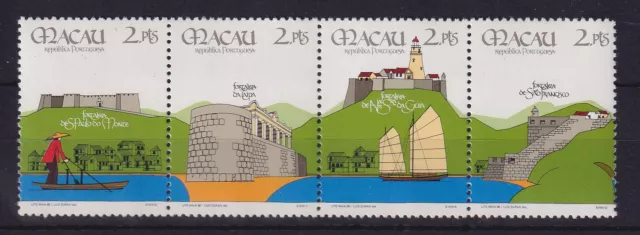 Macau 1986 Festungen von Macau Mi.-Nr. 562-565 Viererstreifen ** / MNH