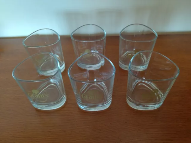 Lot de 6 verres à whisky marque GRANT'S forme triangulaire très bon état