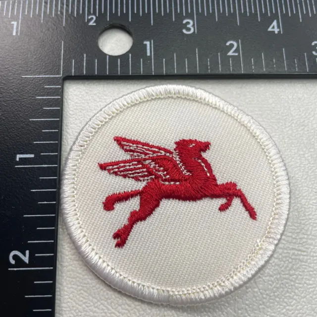 Vtg MOBIL OIL PEGASUS Patch Gas Gas Station Advertising (Red Flying Horse) 00PX