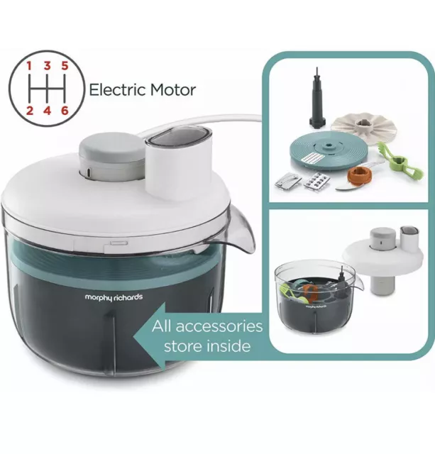 Morphy Richards 401012 PrepStar1.6L Food Processor Mixer Chopper Grater 3 Speed