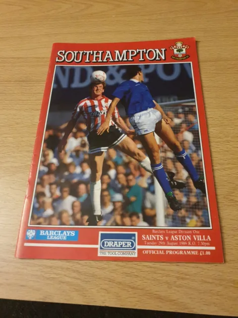 Southampton  V Aston Villa Division 1 programme 1989-90