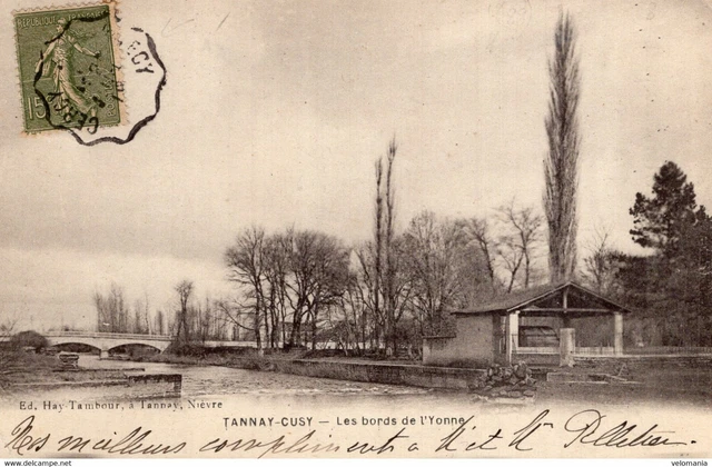 7858 cpa 58 Tannay Cusy - les bords de l'Yonne